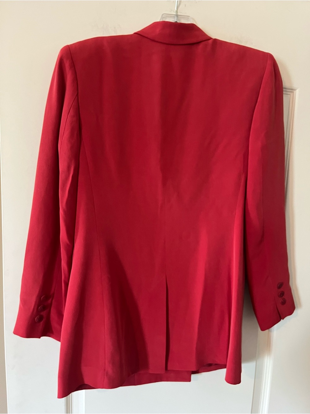 Jones New York Red Double-Breasted Silk Blazer Women’s Size 4P - Picture 7 of 16